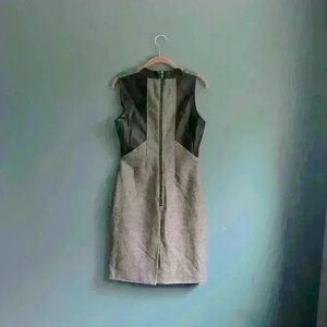 W118 by Walter Baker gray with faux leather sleeveless zip up dress Woman size S